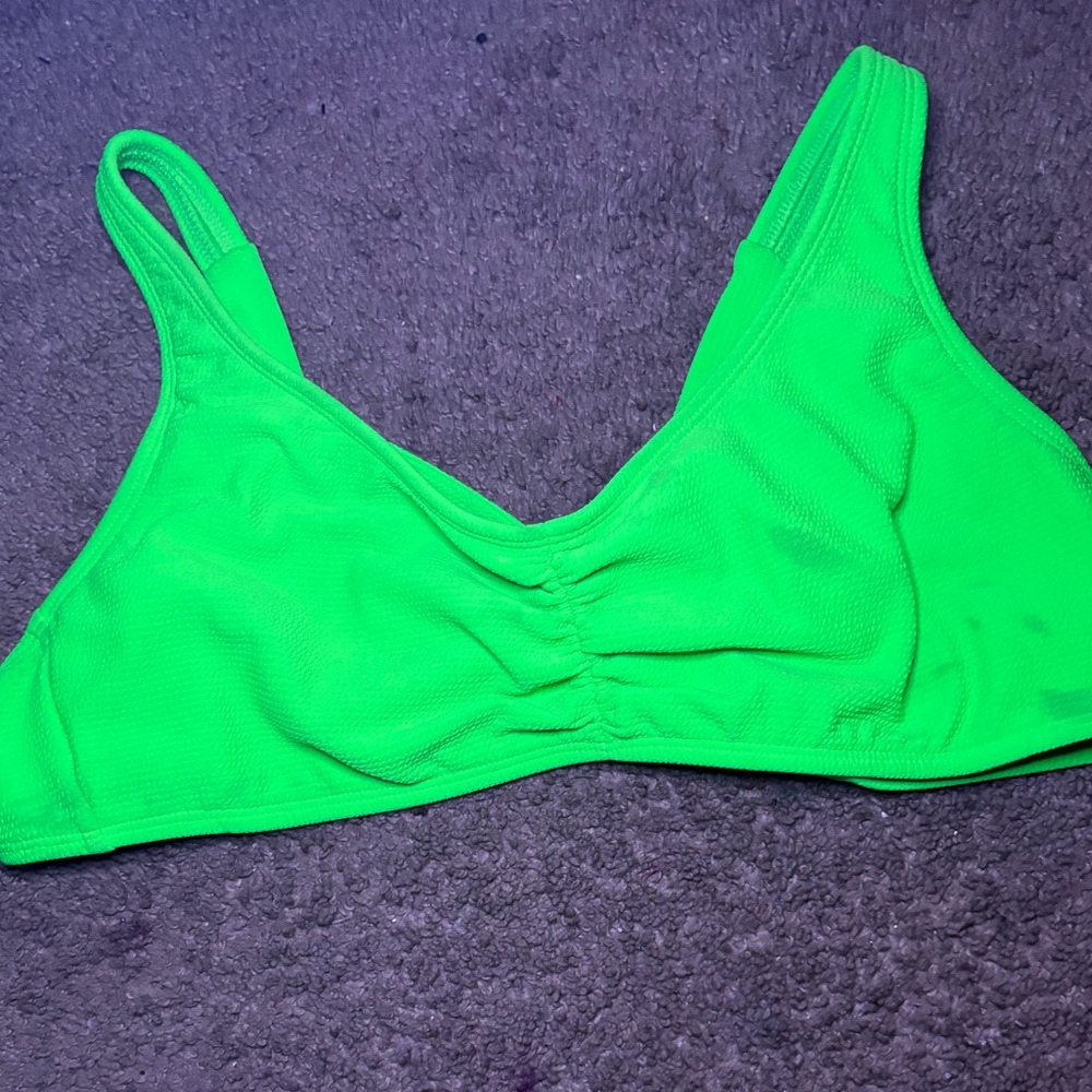 Neon green bikini top
